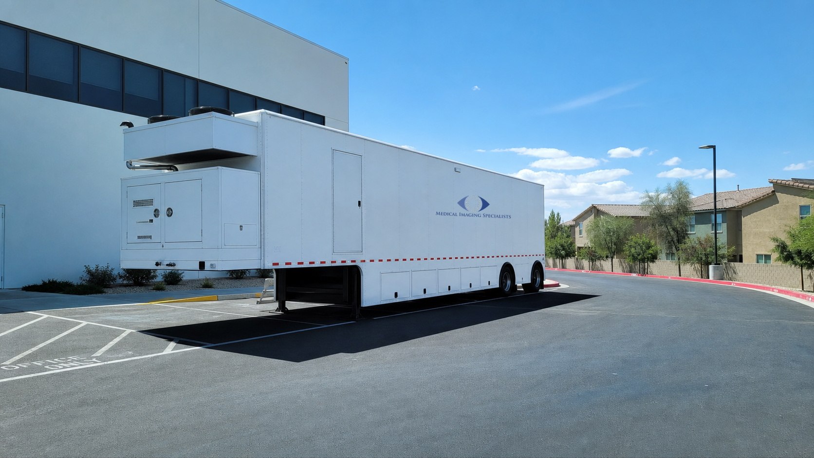 Mobile imaging trailer at hospital
